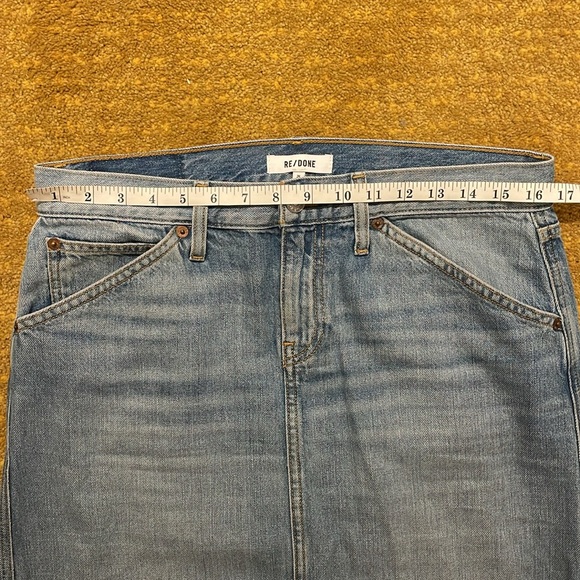 RE/DONE Mid-Rise Midi Denim Skirt 🩵 Size 26 | Color: Vintage Flow - Picture 6 of 10